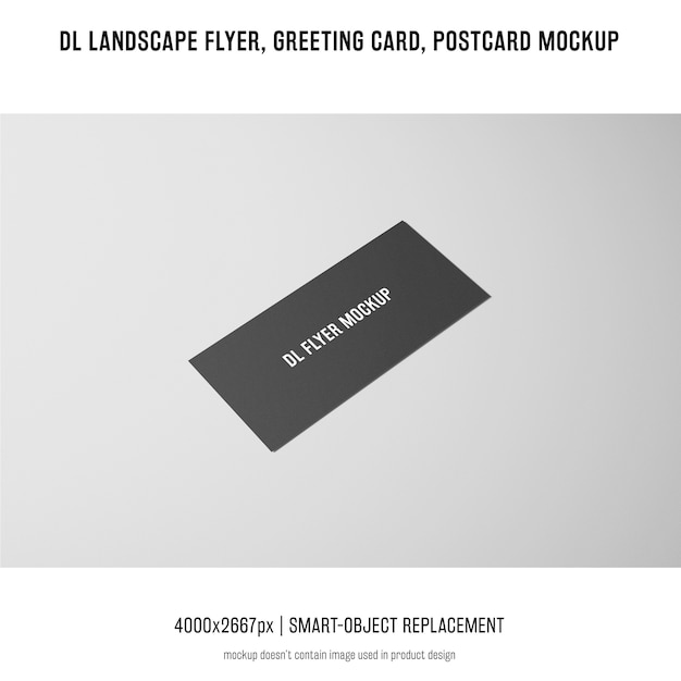 Dl Landscape Flyer, Postcard, Greeting Card Mockup