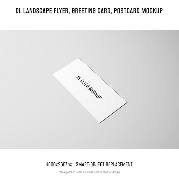 Dl Landscape Flyer, Postcard, Greeting Card Mockup