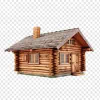 Bezpłatny plik PSD domek z drewna izolowany na przezroczystym tle