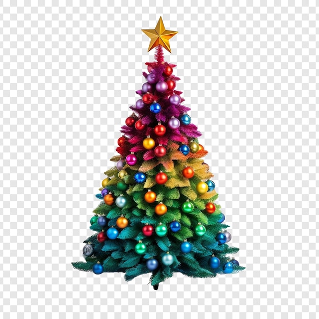 Bezpłatny plik PSD drzewo bożonarodzeniowe z gwiazdą wyizolowaną na przezroczystej tle