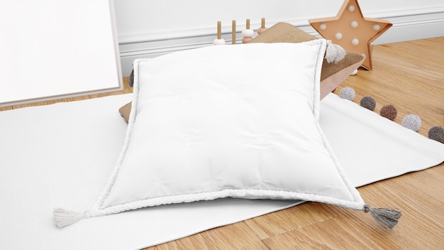 Bezpłatny plik PSD duża biała poduszka na dywanie