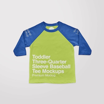 Dziecięca koszulka baseballowa z rękawami 3/4 i makiety z przodu