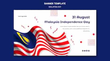 Bezpłatny plik PSD dzień niepodległości malezji i szablon sieci web banner flagi