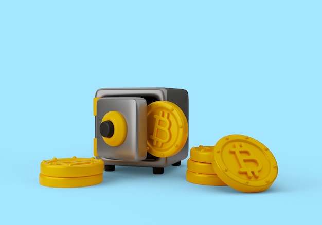 Ed ilustracja kryptowaluty z sejfem