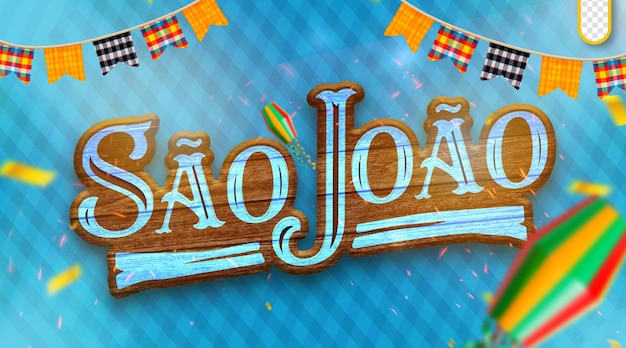 Bezpłatny plik PSD edytowalne 3d logo promocyjne so joo arraia festa junina w brazylijskich mediach społecznościowych