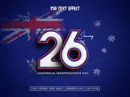 Bezpłatny plik PSD edytowalny efekt tekstowy dzień niepodległości australii
