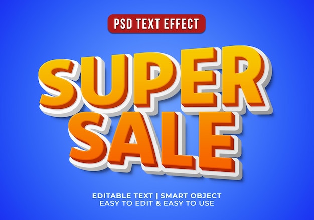 Bezpłatny plik PSD edytowalny efekt tekstu super sprzedaży