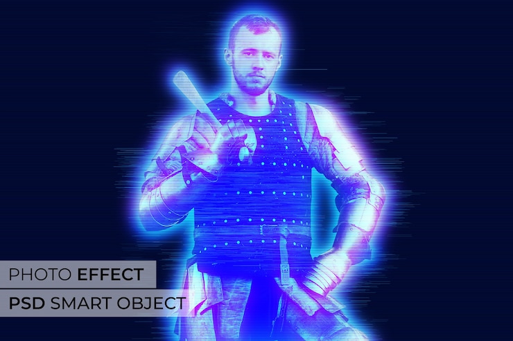 Bezpłatny plik PSD efekt hologramowy