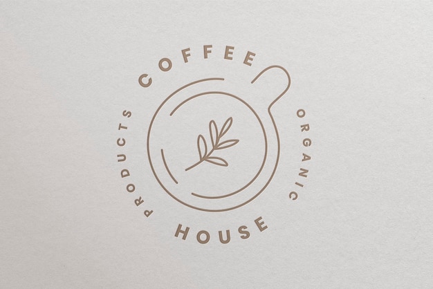 Efekt Logo Firmy Cafe, Typografia W Minimalistycznym Szablonie Botanicznym Psd