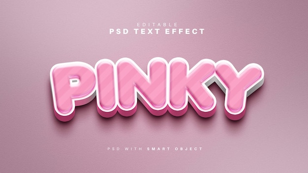 Bezpłatny plik PSD efekt pinky text