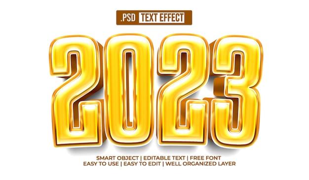 Bezpłatny plik PSD efekt stylu tekstu 2023