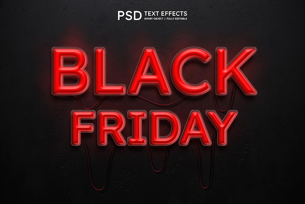 Bezpłatny plik PSD efekt stylu tekstu w czarny piątek