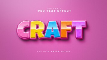 Bezpłatny plik PSD efekt tekstowy rzemiosła
