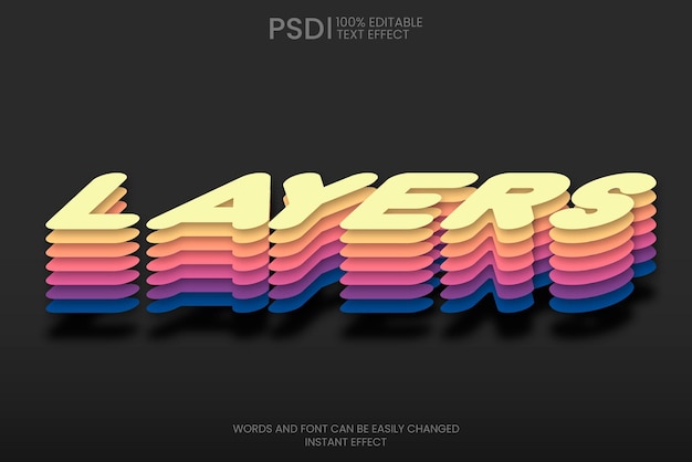 Bezpłatny plik PSD efekt tekstowy warstwy kolorów