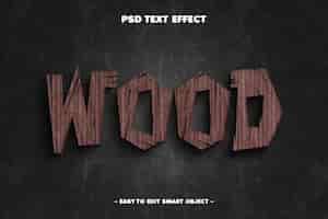 Bezpłatny plik PSD efekt tekstu drewna