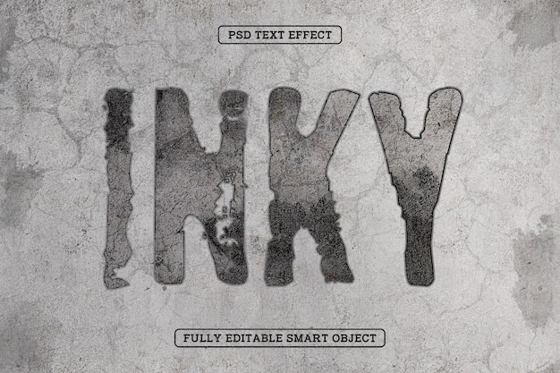 Efekt tekstu Grunge Concrete Inky Paint