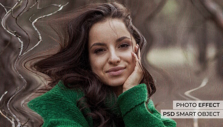 Bezpłatny plik PSD efekt zdjęć z migotaniem telewizora