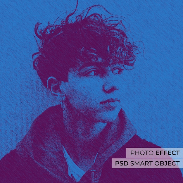 Bezpłatny plik PSD efekt zdjęcia linii pop