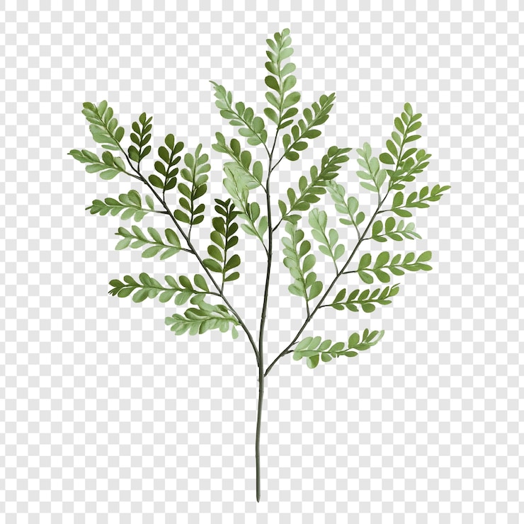Bezpłatny plik PSD elegantna zielona gałąź - ilustracja botaniczna