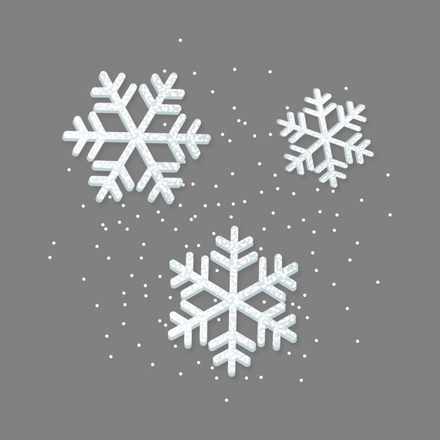 Elementy płatki śniegu na białym tle