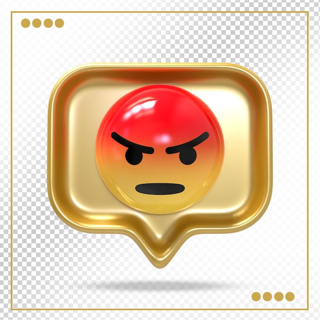 Emoji Reakcji Zły Na Złote Style Premium Psd