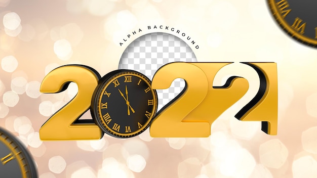 Etykieta 3d rend 2022 do kompozycji logo 3d 2022