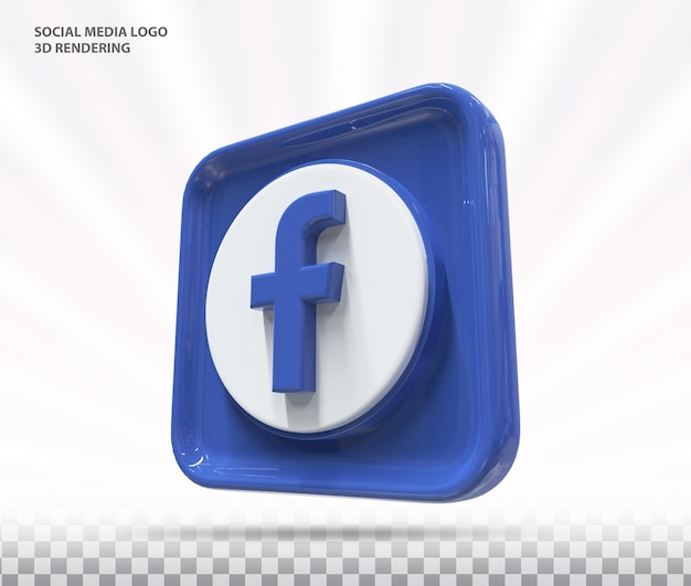 Facebook ikona social media render 3d