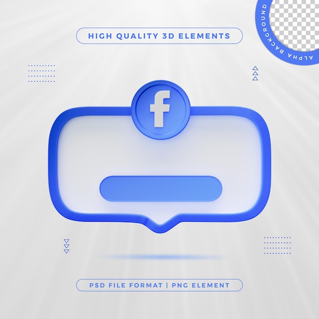 Facebook Podążaj Za Nami Banner Element Icon Izolowany Render 3d