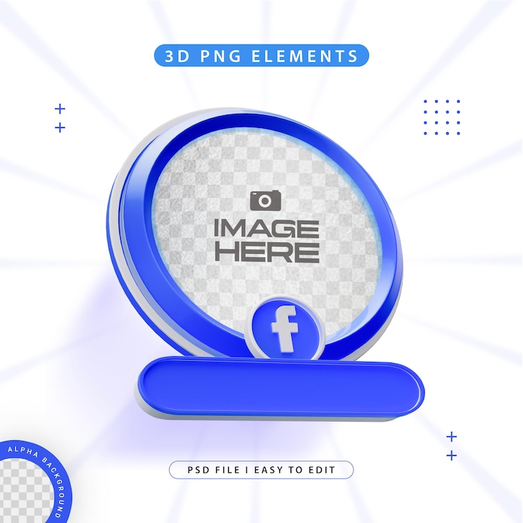 Bezpłatny plik PSD facebook podążaj za nami banner element icon izolowany render 3d