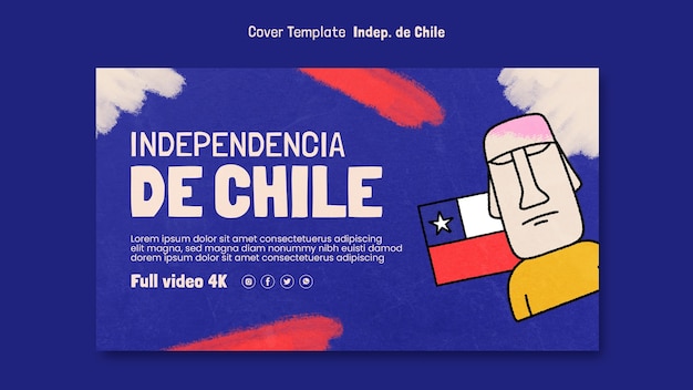 Bezpłatny plik PSD fiestas patrias chile okładka youtube