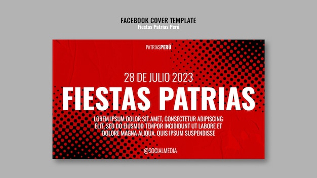 Bezpłatny plik PSD fiestas patrias peru okładka uroczystości na facebooku