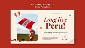 Bezpłatny plik PSD fiestas patrias peru szablon facebook