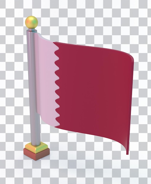 Flaga Kataru po lewej stronie