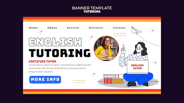 Bezpłatny plik PSD flat design tutoring job landing page (strona docelowa)