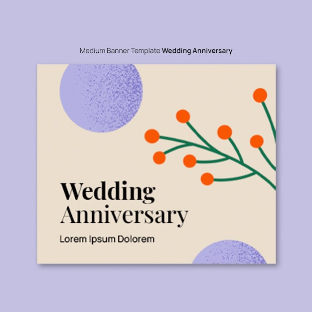 Bezpłatny plik PSD floral wedding anniversary template