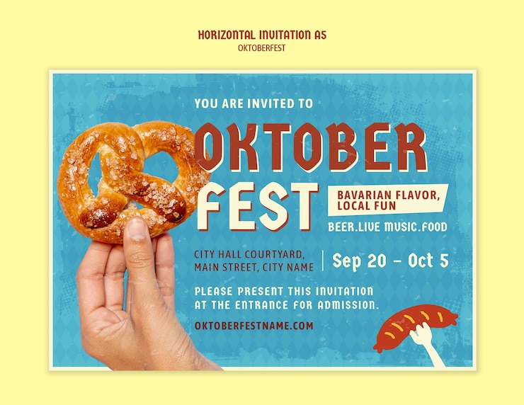 Bezpłatny plik PSD flyer z zaproszeniem na oktoberfest