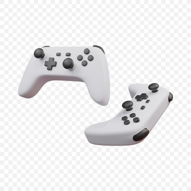 Gamepad Kontroler gier Ikona Odizolowane renderowanie 3d Ilustracja