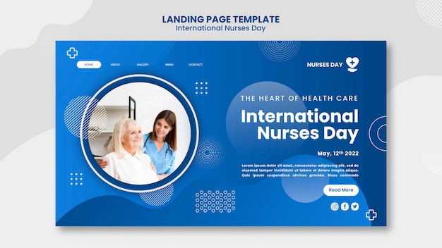 Bezpłatny plik PSD geometryczny szablon sieciowy międzynarodowy dzień pielęgniarek
