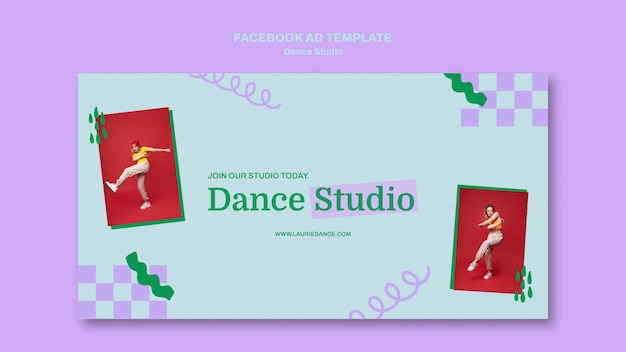Bezpłatny plik PSD geometryczny szablon studio tańca na facebooku