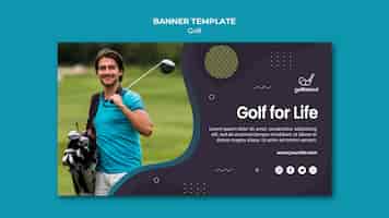 Bezpłatny plik PSD golf for life banner szablon projektu