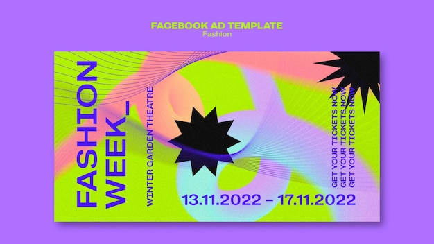 Bezpłatny plik PSD gradientowa koncepcja mody na facebook szablon