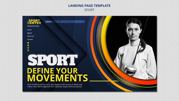 Gradientowy projekt szablonu sport