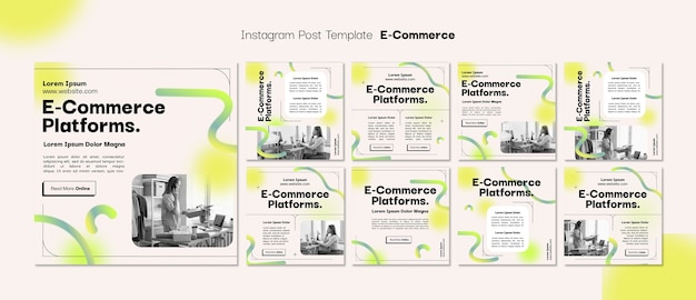 Gradientowy szablon postów na instagramie e-commerce