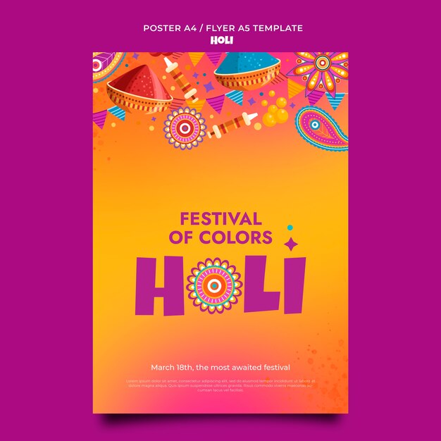 Gradientowy szablon projektu festiwalu holi