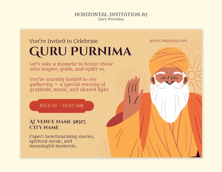 Bezpłatny plik PSD guru purnima invitation
