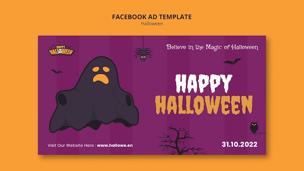 Bezpłatny plik PSD halloweenowy projekt szablonu reklamy na facebooku