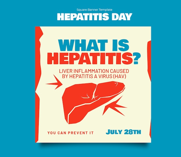 Bezpłatny plik PSD hepatitis day template design