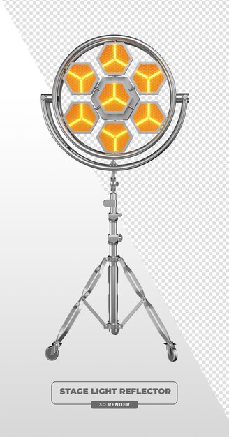 Hexagonal LED Honeycomb Light z podwójną ramą pierścieniową na trójnożniku 3D Render