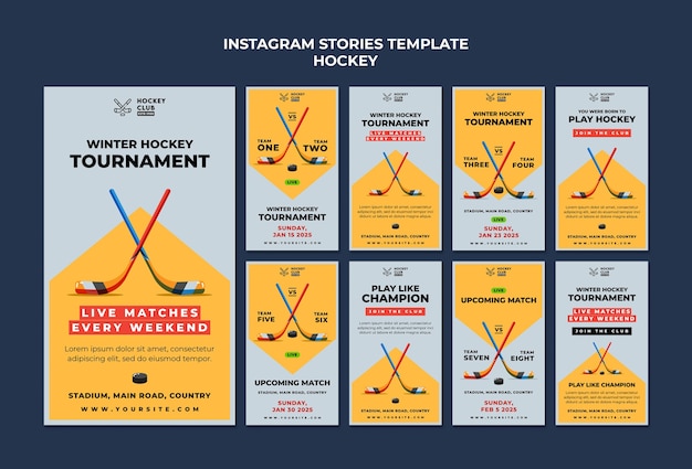 Historie na Instagramie dotyczące turniejów hokejowych