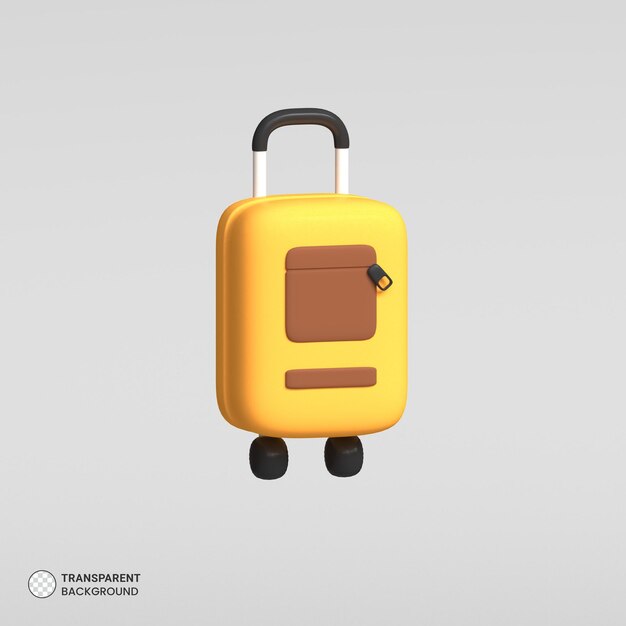 Ikona bagażu podróżnego na białym tle ilustracja renderowania 3d